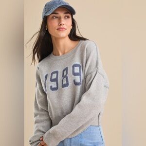 Altar’d State 1989 small grey sweater shirt top long sleeve women’s trendy